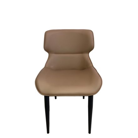 Dining chair pu artificial leather dark brown
