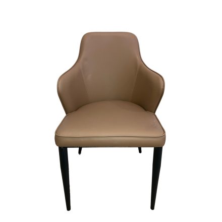 Dining chair pu artificial leather dark brown