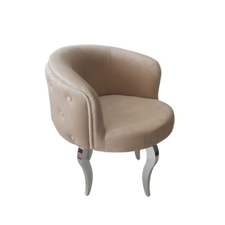 Deep stitched round velvet swivel armchair